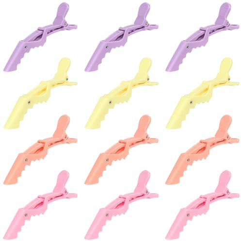 ZEPIQOR 12 Pcs Pince Crocodile Cheveux Femme - Pince Cheveux Coiffeur, Pince Cheveux Femme, Pince a Cheveux Femme, Pinces à Cheveux, Pinces Crocodiles Cheveux, Hair Clip, Pince Cheveux Crocodile