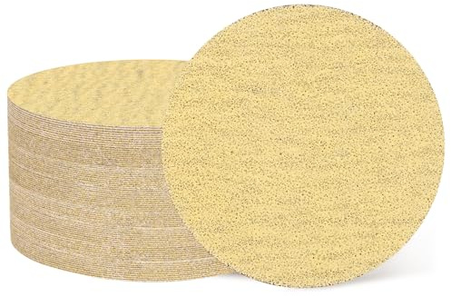 sourcing map Lot de 50 disques de ponçage 75 mm Grain 80 Papier abrasif à crochet et boucle pour le travail du bois, automobile, métal, doré