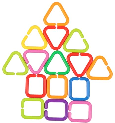 VICASKY 35pcs Toy Links Geometric Linking Chains Early Education Toys for Infants and Toddlers Easy to Hold and Grip Suitable for Development and Play Random Style