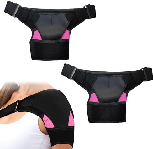 Pluvyze 2 Pezzi Tutore Spalla Traspirante Tracolla Regolabile, Stabilità e Sollievo Supporto, Per Donne Uomo, Per Destra Sinistra, Dolore Alla Spalla, Adatto Alla Vita Quotidiana Sport