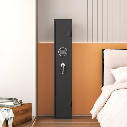 LLGWGL Armadio per armi lunghe, cassaforte per fucili, cassaforte con codice digitale, per 3-5 armi lunghe, classe 0, nero (H138 cm x 25 cm x 25 cm x 25 cm x 25 cm, per 3 armi lunghe)