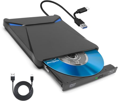 Lefunpets 22 lecteurs Blu-ray externes, lecteur DVD/BD, graveur Blu-Ray avec USB 3.0 Type-C