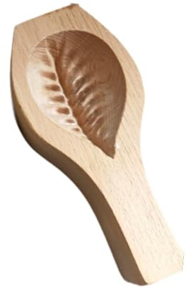 AMSLSIU Timbro per biscotti in legno, stampo per Maamoul fatto a mano, per deliziosi dolci fatti in casa. Il timbro per biscotti legno è adatto a vari tipi, Colore del, Piccola Foglia