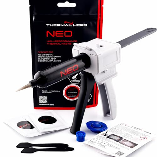 Thermal HERO NEO värmeledande pasta 25 g med doseringspistol – termisk pasta för CPU, GPU, bärbar dator, konsol och PC-service