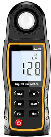 Luxmetro Digitale SW-582 Esposimetro 199.900 Lux Sensore Ruotabile Lux/FC Illuminometro Ad Alta Precisione Fotometro Tester Misurazione Ad Alta Precisione