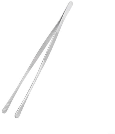 Zeroupshop Pinzette da cucina in acciaio inox, lunghe 30 cm, per grigliare, arrostire, servire cibo a buffet, matrimoni, feste, lavabili in lavastoviglie, color argento