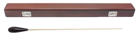 JunZheHub de Chef d'Orchestre Baton Instrument Bois Lisse Tube Léger Manipulation Aisée avec Boîte de Protection Adaptée pour Classe Orchestre Répétition, Noir