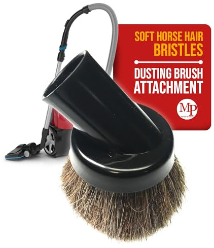 MP Maresh Products Household Cleaning Vacuum Brush Attachment - Horse Hair Vacuum Cleaner Accessories, Soft, Dust Floor Brush, Compatible with Shop Vac 1-1/4 Cleaners for Hard Surfaces - Black