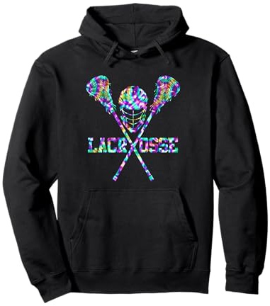 Lacrosse Tie Dye For men women Girls boys Lax Helmet Sticks Pullover Hoodie