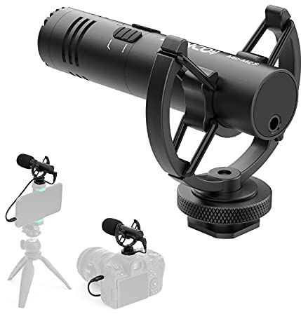 SYNCO Microfono Direzionale, M2S Video Fotocamera Mic 3,5mm Mini Shotgun Video Microfoni Cardioide Low-Cut-Filtro per Canon Nikon Sony Panasonic Smartphone, Mic-Direzionale-Fotocamera-Esterno-DSLR