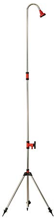 Grafner Douche de Jardin en Aluminium avec trépied télescopique, Hauteur réglable de 172 à 275 cm, Jet de Douche réglable en continu, avec ancrages massifs pour Un Maintien Optimal