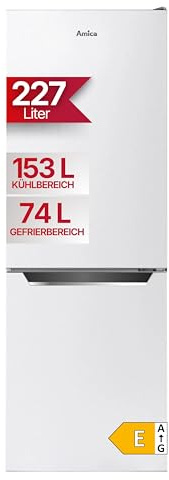 Amica Kühl-Gefrierkombination 227 L 159,3x54x55 cm KGCL 386 160 W | 153L Kühlteil, 74L Gefrierteil, FrostControl, Superkühlfunktion und -gefrierfunktion, Elektronische Steuerung, VitControlPlus