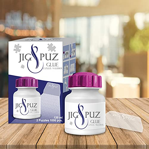 Jig & Puz Kleber 120 ml für 2 Puzzles 1000 Teile mit Spatel