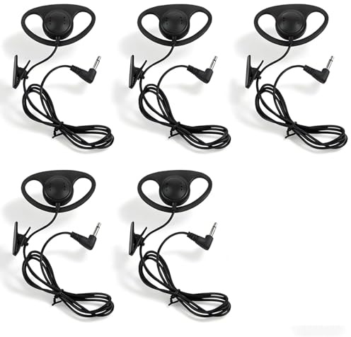 Niiyen Oreillette Talkie-walkie, 1 Broche 3,5 mm en Forme de D Écouteur Casque Micro PTT, pour radios bidirectionnelles Talkie-walkie