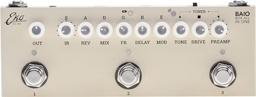 EKO GUITARS - BAIO Pedale Multieffetto per Chitarra con IR Integrati, 9 tipi di Preamplificatori Integrati, 8 Impulsi Response,Effetti Inclusi