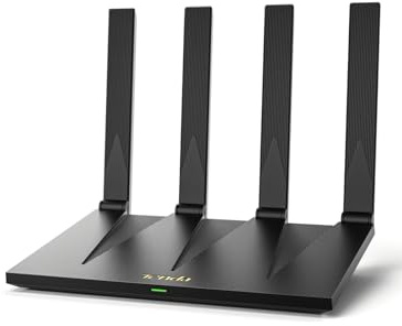 Tenda AX12 Pro WiFi 6 Router AX3000 Dualband (2402Mbps 5 GHz + 574Mbps 2,4 GHz), 7dBi 180° klappbaren Antennen, 4xGigabit Ports, WPA3, EasyMesh, VPN, MU-MIMO, OFDMA, NFC One-Touch Verbindung, ohne DSL