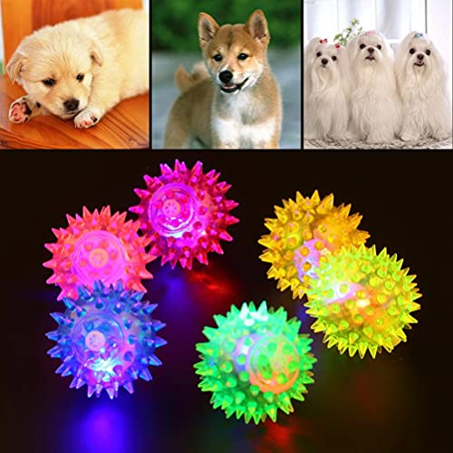 Onsinic 1 Stück Blinkend Leuchten Hund Welpen Katze Haustier Igel Ball Gummel Glocke Sound Ball Lustig Spielen Spielzeug Für Haustiere Angenehm, Zufällige Farbe