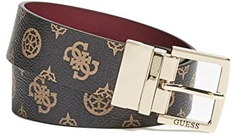 Cinta donna Guess hensely 4G logo pelle marrone multilogo/ rosso CS22GU10 BW7569VIN35