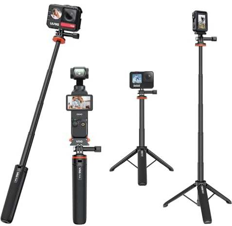 VRIG TP-08 20.1 Mini Extendable GoPro Tripod Portable Selfie Stick Tripod Camera Tripod for GoPro Max Hero 13 12 11 10 9 8 7 6