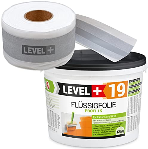 Dichtset Flüssigfolie 12Kg Auf Holz Fliesen OSB, 10m Dichtband, Abdichtungsset Innen Außen Dusche Bad Küche SET527