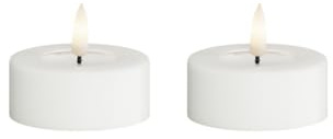 Deluxe Homeart Flammenloses LED-Jumbo-Teelicht-Set für den Innenbereich, mit Real Flame™-Technologie, batteriebetriebene Kerze (weiß)