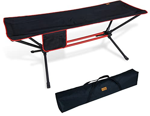CCLIFE Lit de Camp Ultra-léger，Hamac sur Pied avec Sac de Transport Charge Maximal 200 kg，Construction portative de Barres de Carbone