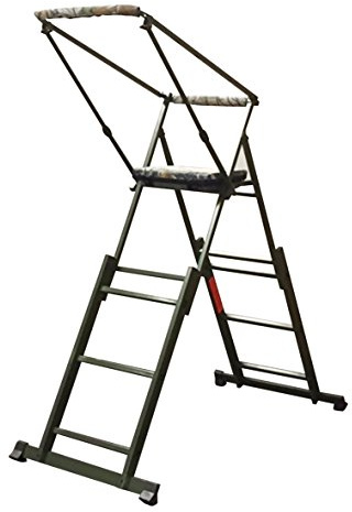 Berger & Schröter GmbH Unisex – Erwachsene Aluminium Ansitzstuhl mit Verlängerung, Jagdgrün, Groß