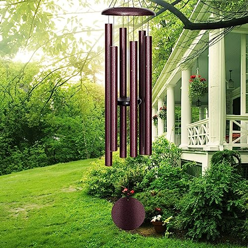 FDOCOI Großes Windspiel für den Außenbereich mit tiefem Ton, 114 cm, Windspiel für Garten und Terrasse, Hängedekoration, Beileidsgeschenk