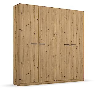 Rauch Möbel Florenz, Kleiderschrank, Farbe Eiche Artisan, Breite 181 cm | Schrank, 4-türig, für Schlafzimmer, Gästezimmer, Kinderzimmer, Garderobe, Flur