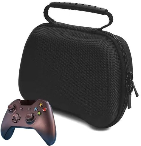 Cyrank Black Gamepad Stroage Bag, EVa Hard Shell Protective Case for PS5 Controller, Dustproof Shockproof Game Controller Hard Carrying Case for PS5 Accessories Protective Cover