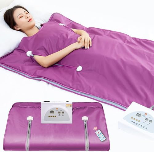 Sauna Blanket Portable Sauna for Home, Calm Your Body and Mind, Home Sauna Thermal Heated Blanket Therapy Release Your Hands, Body Wraps for Women (Color : Red)