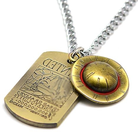 Zaky Strohhut Luffy Skelett Anhänger Halskette Cosplay Anime One P. Aufkleber Set Geschenke für Fans 11 Stück