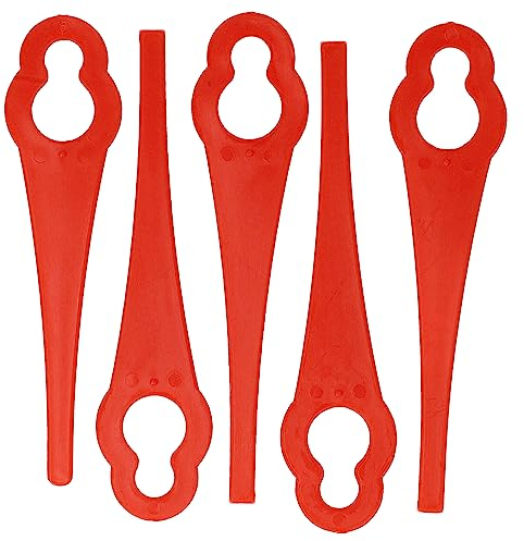 vhbw 5x Lama di ricambio compatibile con Parkside PRTA 20 Li A1 tagliabordi - rosso, in nylon/plastica