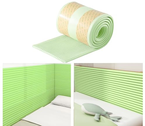 3D Wandpaneele Gepolstert, Wandkissen Selbstklebend für Schlafzimmer, 1cm Dick Anti-Kollision Wandverkleidung Wandpolster Kopfteil für Bettkopfteil Oder Aufprallschutz ( Color : Green , Size : 20 cm x