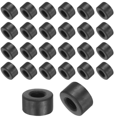 QUARKZMAN 48 piezas Espaciadores de Goma 12mm OD 6mm ID 7mm de Altura Espaciador Redondo Antivibración Arandelas de Goma Gruesas para Accesorios de Hogar y Coche