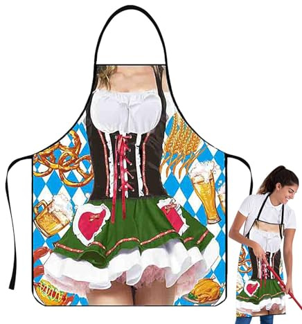 WJnflQN Oktoberfest-kostymförkläde | Oljefast tysk Dirndl-Oktoberfest-klänning- förkläden – läderbyxor förkläde, nytt förkläde för kvinnor, kvinnligt, roligt förkläde för, matlagning