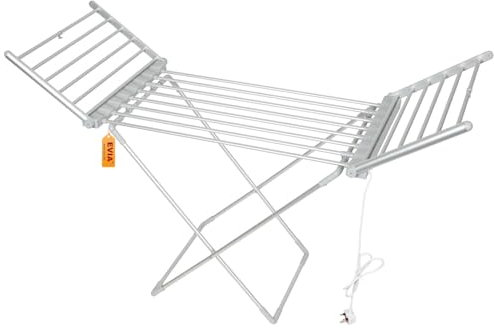 VOIRDA Tendedero Alas Eléctrico de 120 W Tendederos Plegable Bajo Consumo Evita Secar tu Ropa en El Radiador Plegable con ala 2 Aluminio Plegado o Desplegado en 3 Segundos para Exterior y Interior