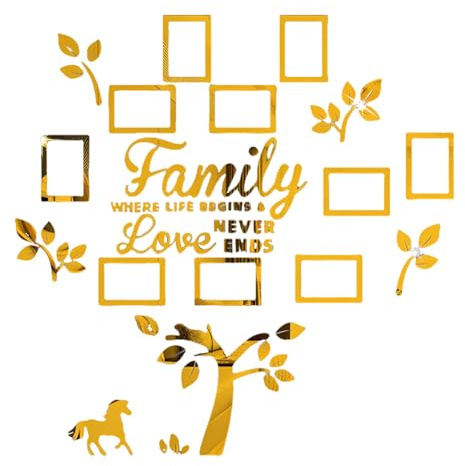Uposao Wandaufkleber Baum Wandtattoo Wandaufkleber DIY Wandsticker Wall Stickers Familie Bilderrahmen Foto Sticker für Hause Wohnzimmer Schlafzimmer