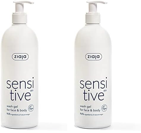 Ziaja Sensitive Gel Limpiador Rostro y Cuerpo para Pieles Sensibles 400 ml (Paquete de 2)
