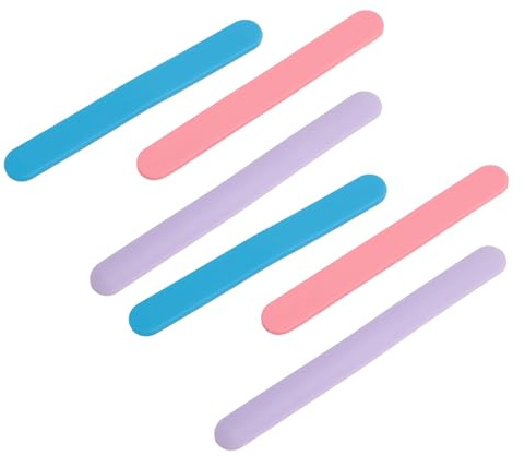 6PCS Cosmetic Spoon, Silicone Wax Stick Nonstick Reusable Cosmetic Spatula Facial Stirring Rod for Hair Removal Mixing Sampling