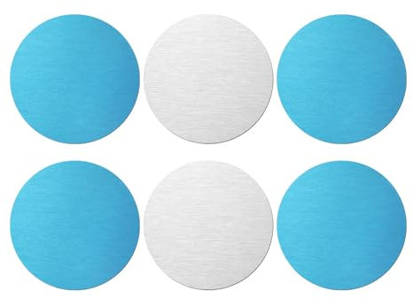 BOXOB 6pz Piastra Metallo Adesiva, Metallo Strisce Magnetiche di Ricambio con Retro Adesivo Striscia di Luci Magnetiche per Luci LED Magnetiche e Luci Sottobanco (Girare)