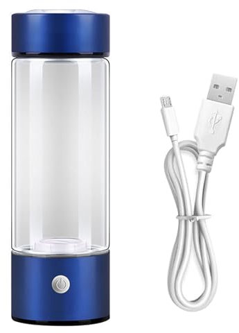RALIYATX Botella de hidrógeno, taza de agua rica en hidrógeno, generador de agua de vidrio, color azul