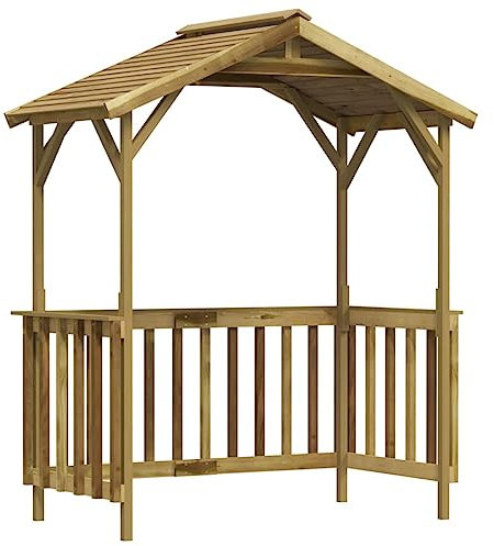 qohoio Capanno per Barbecue 163,5x93x210 cm in Pino Impregnato,Prato e Giardino,Vita all'aperto,Strutture da Esterno,Casette da Giardino -315390