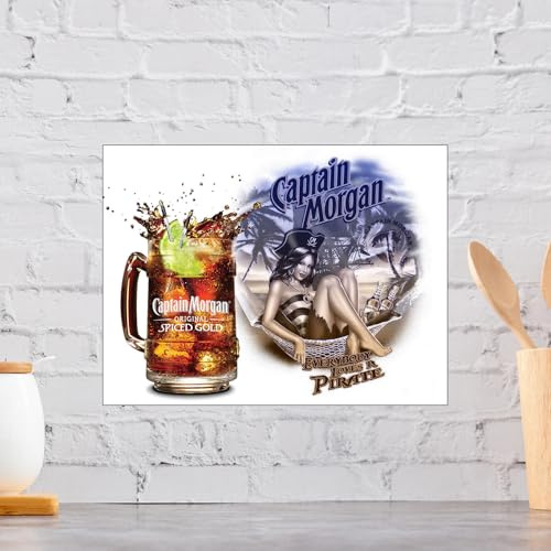 Captain Morgan Retro Metall Aluminium Schild, Neuheit Geschenk Home Décor Pub