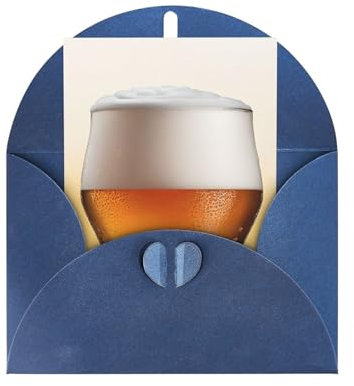 Bierblasen-Druck, Premium-Perlglanz-Grußkarten mit blauen Umschlägen, schimmernde Geburtstags-, Weihnachts- und Hochzeitskarten, innen blanko.