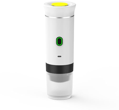 OGQTIBXV Caffè Portatile 3 in 1 Capsule Elettriche Senza Fili Auto-riscaldanti Cialde Espresso per Auto Casa Ufficio Campeggio Viaggio Maker(Weiß)