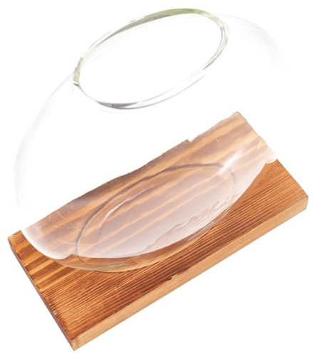 Milisten Vaso da Tavolo in Vetro e Legno Piante per Soggiorno Decorazione Casa Contemporanea