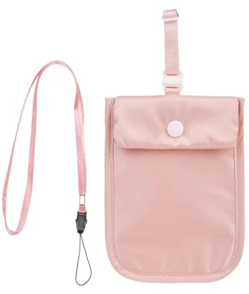 uvbws Versteckte Reise-BH-Geldbörse – Reise Damen Nackentasche – Versteckte Geldtasche mit verstellbarem Gummiband – Gewährleistet EIN sicheres Reisen von wertvollen Gegenständen, Pink