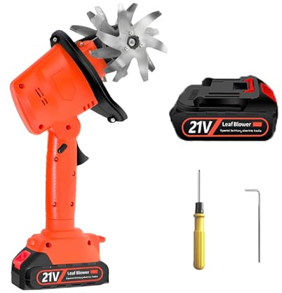 Cordless Handheld Cultivator, Garden Rotavator with 10cm Tilling Depth and 10cm Tilling Width, Electric Tiller with Battery, for Farm, Yard,Electrictiller-1battery
