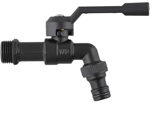 Robinet de jardin à double sortie | Robinet d'extérieur 1/2 double et répartiteur 2 voies | Robinets extérieurs antigel antirouille en laiton noir | Bibcockpit d'extérieur robuste (tête simple)